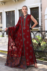 BAREEZA ON UNSTITCHED 3PC HEAVY DHANAK EMB WITH DHANAK EMB SHAWL