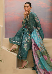 (MF1237) AFROZEN| UNSTITCHED 3PC HEAVY EMB PREMIUM LAWN WITH READY TO WEAR CHIFFON EMB DUPATTA