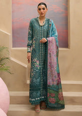 (MF1237) AFROZEN| UNSTITCHED 3PC HEAVY EMB PREMIUM LAWN WITH READY TO WEAR CHIFFON EMB DUPATTA