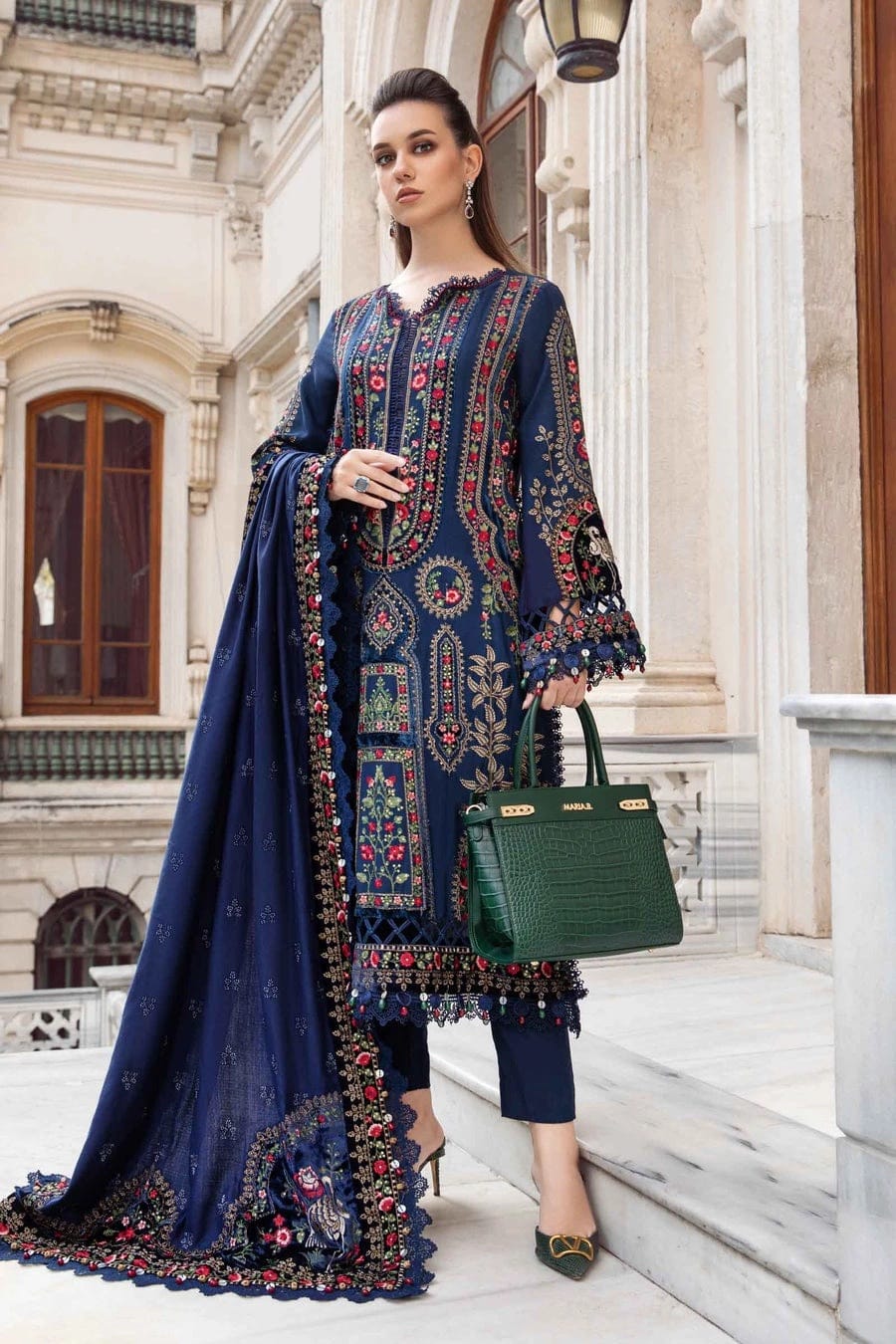 MARIA.B — 3pc on emb Lawn with Chiffon Emb Dopatta image 0