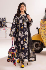 Chrizma — 3pc on Digital Lawn with 4 side printed viscose Voil Dopatta image 0