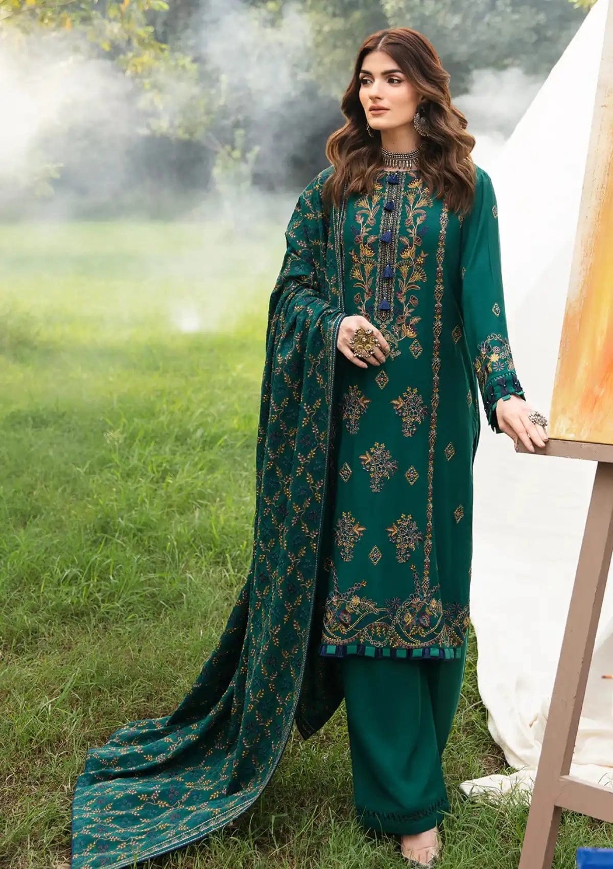 Ramsha — 3pc on emb Lawn with Chiffon Emb Dopatta image 0