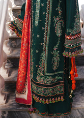 (MF1286) HUSSAIN REHAR| UNSTITCHED 3PC HEAVY EMB PREMIUM LAWN WITH KHAADI-NET PRINTED DUPATTA