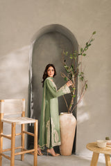 (MF1284) MIRANA| UNSTITCHED 3PC HEAVY EMB PREMIUM LAWN WITH READY TO WEAR CHIFFON EMB DUPATTA