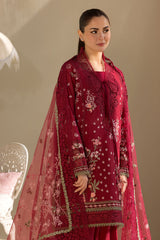 (MF12990) SOBIA NAZIR| UNSTITCHED 3PC HEAVY EMB PREMIUM LAWN WITH KHAADI NET EMB DUPATTA
