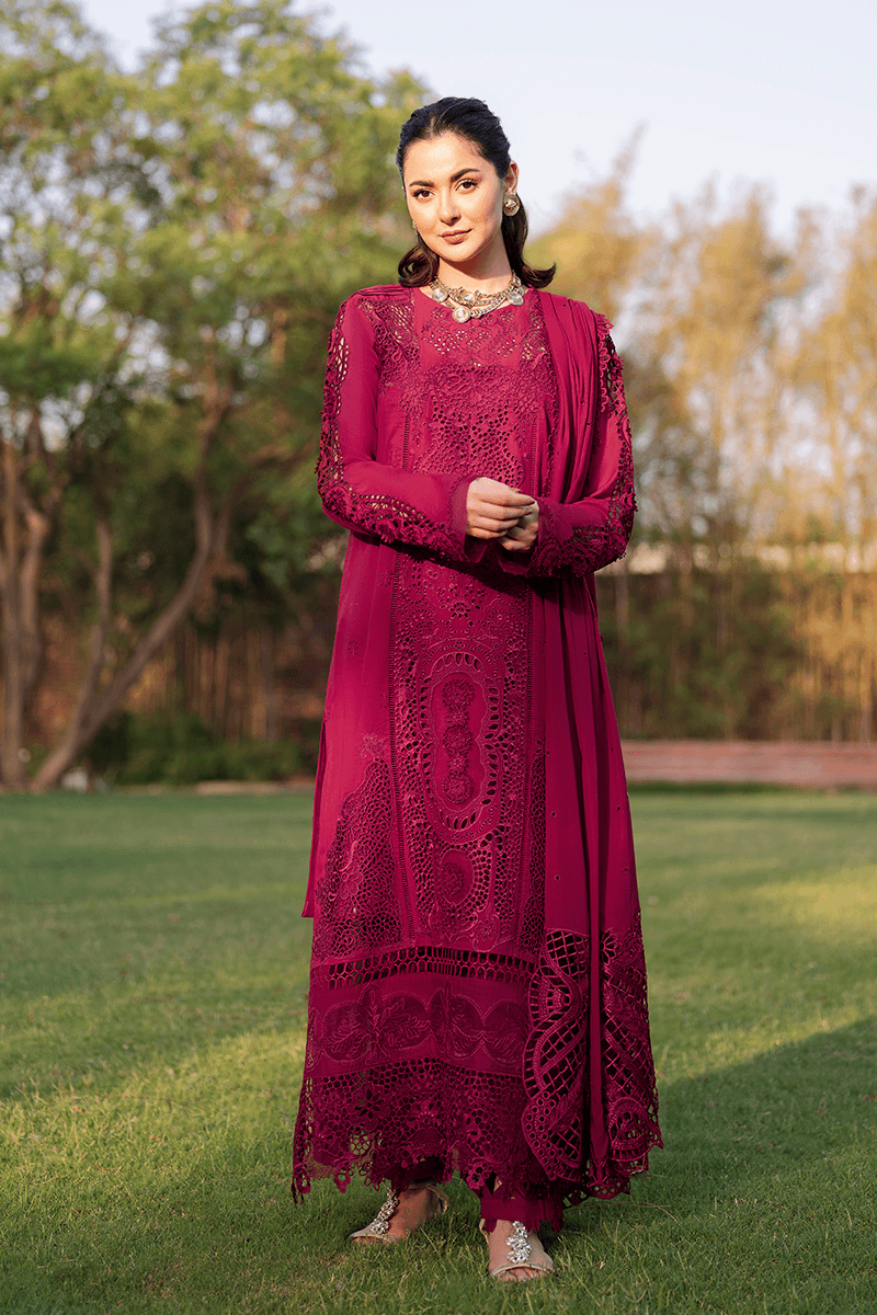 Zarashahjahan — 3pc on emb Lawn with Diamond voil emb Dopatta image 0