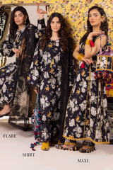 Chrizma — 3pc on Digital Lawn with 4 side printed viscose Voil Dopatta image 4
