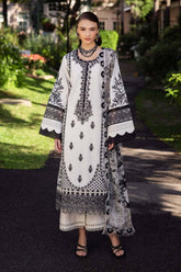 (MF1242) JADE| UNSTITCHED 3PC HEAVY EMB PREMIUM LAWN WITH PRINTED CHIFFON DUPATTA