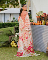 (MF001) ELAF| UNSTITCHED 3PC HEAVY EMB PREMIUM LAWN WITH DIAMOND PRINTED DUPATTA