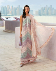 (MF004) MARIA.B| UNSTITCHED 3PC CHIKKANKARI HEAVY EMB PREMIUM LAWN WITH READY TO WEAR SILK AND EMB DUPATTA