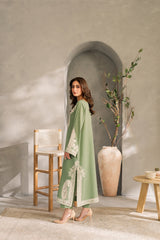 (MF1284) MIRANA| UNSTITCHED 3PC HEAVY EMB PREMIUM LAWN WITH READY TO WEAR CHIFFON EMB DUPATTA
