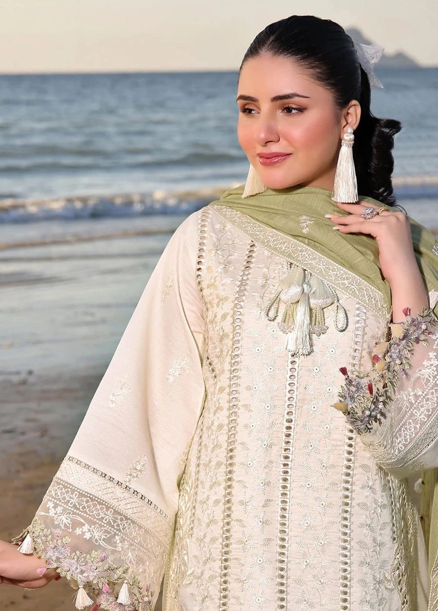 Flossie — 3pc on emb Lawn with Chiffon Emb Dopatta image 1