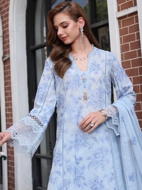 Bareeze — 3pc on emb Lawn with Chiffon Emb Dopatta image 1