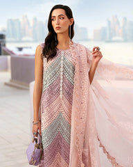 (MF004) MARIA.B| UNSTITCHED 3PC CHIKKANKARI HEAVY EMB PREMIUM LAWN WITH READY TO WEAR SILK AND EMB DUPATTA