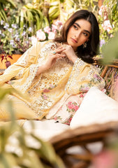 (MF1236) ROSHNE| UNSTITCHED 3PC HEAVY EMB PREMIUM LAWN WITH READY TO WEAR KHAADI-NET EMB DUPATTA
