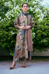 Baroque — 3pc on Digital Lawn with 4 side printed Lawn Dopatta image 0