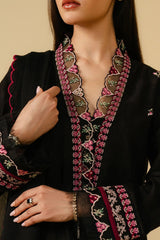 Zara shahjahan — 3pc on emb Lawn with Chiffon Emb Dopatta image 1