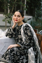 Zarashahjahan — 3pc on emb Lawn with Chiffon Emb Dopatta image 2