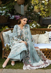(MF1260) ELAF| UNSTITCHED 3PC HEAVY EMB PREMIUM LAWN WITH READY TO WEAR KHAADI-NET EMB DUPATTA