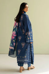 (MF1230) ZARASHAHJAHAN| UNSTITCHED 3PC HEAVY EMB LAWN WITH PRINTED CHIFFON DUPATTA