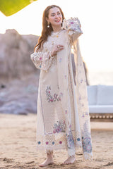 (MF1252) QALAMKAR| UNSTITCHED 3PC HEAVY EMB PREMIUM LAWN WITH READY TO WEAR ORGANZA EMB DUPATTA