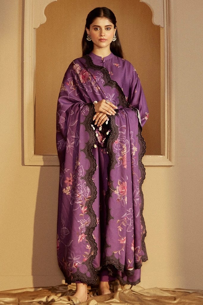 Cross stich — 3pc on emb Lawn with voil diamond Dopatta image 1