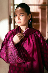 Baroque — 3pc on Digital Lawn with 4 side printed Lawn Dopatta image 4