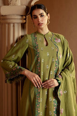 Cross stich — 3pc on emb Lawn with Chiffon Emb Dopatta image 1