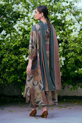 Baroque — 3pc on Digital Lawn with 4 side printed Lawn Dopatta image 3