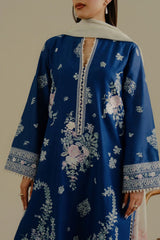 (MF1249) ZARASHAHJAHAN| UNSTITCHED 3PC HEAVY EMB PREMIUM LAWN WITH PRINTED CHIFFON DUPATTA