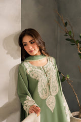 (MF1284) MIRANA| UNSTITCHED 3PC HEAVY EMB PREMIUM LAWN WITH READY TO WEAR CHIFFON EMB DUPATTA