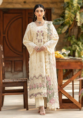 (MF1257) ELAF| UNSTITCHED 3PC HEAVY EMB PREMIUM LAWN WITH READY TO WEAR CHIFFON EMB DUPATTA