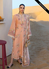 (MF1245) CRIMSON| UNSTITCHED 3PC HEAVY EMB PREMIUM LAWN WITH READY TO WEAR CHIFFON EMB AND PRINTED DUPATTA
