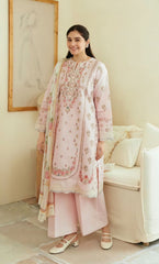 Zara shahjahan — 3pc on emb Lawn with Diamond Dopatta image 0