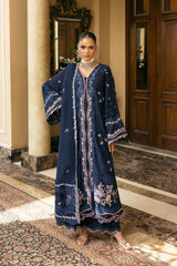 (MF1262) ELAF| UNSTITCHED 3PC HEAVY EMB PREMIUM LAWN WITH READY TO WEAR KHAADI-NET EMB DUPATTA