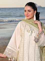 (MF1288) FLOSSIE| UNSTITCHED 3PC HEAVY CHIKKANKARI PREMIUM LAWN WITH PREMIUM CHIFFON EMB DUPATTA