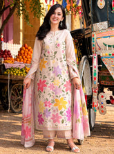 (MF1212) ANEELAS| UNSTITCHED 3PC HEAVY EMB PREMIUM LAWN WITH READY TO WEAR SILK PRINTED AND EMB DUPATTA