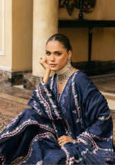 (MF1262) ELAF| UNSTITCHED 3PC HEAVY EMB PREMIUM LAWN WITH READY TO WEAR KHAADI-NET EMB DUPATTA