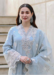 Zarashahjahn — 3pc on emb Lawn with Organza Emb Dopatta image 1