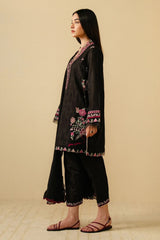 Zara shahjahan — 3pc on emb Lawn with Chiffon Emb Dopatta image 2