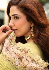 (MF1283) ELAF| UNSTITCHED 3PC HEAVY EMB PREMIUM LAWN WITH READY TO WEAR 4 SIDE CUTWORK EMB DUPATTA