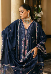 (MF1262) ELAF| UNSTITCHED 3PC HEAVY EMB PREMIUM LAWN WITH READY TO WEAR KHAADI-NET EMB DUPATTA