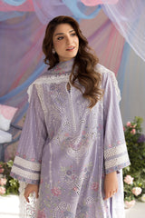 (MF1219) SOBIA NAZIR| UNSTITCHED 3PC HEAVY EMB LAWN WITH READY TO WEAR CUT WORK CHIFFON EMB DUPATTA