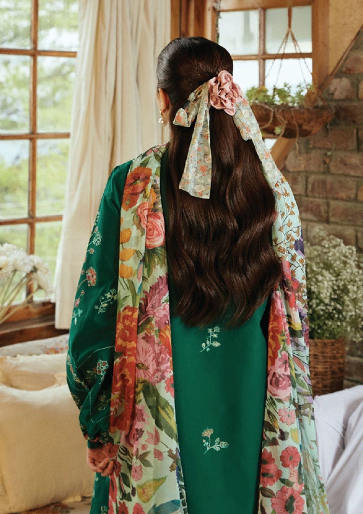 Zara shahjahan — 3pc on emb Lawn with Diamond Dopatta image 4