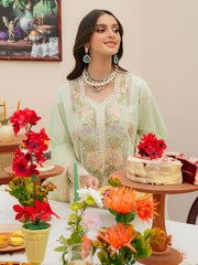 (MF1255) MAHNUR| UNSTITCHED 3PC HEAVY EMB PREMIUM LAWN WITH READY TO WEAR KHAADI-NET EMB DUPATTA