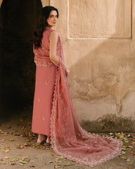 (MF007) MOTIF| UNSTITCHED 3PC HEAVY EMB PREMIUM LAWN WITH READY TO WEAR KHAADI-NET EMB DUPATTA