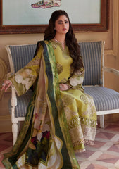 (MF1240) ELAF| UNSTITCHED 3PC HEAVY EMB PREMIUM LAWN WITH PRINTED CHIFFON DUPATTA