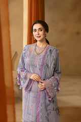 (MF513) SAIRA RIZWAN| UNSTITCHED 3PC HEAVY EMB LAWN WITH EMB CHIFFON READY TO WEAR DUPATTA