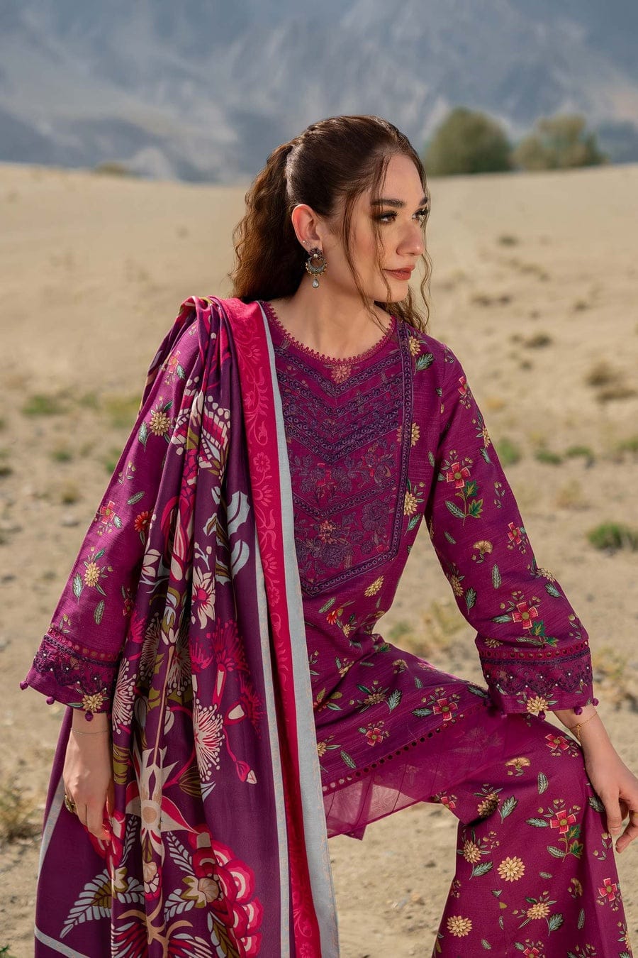 MAARIA.B — 3pc on Digital Lawn with Lawn 4 side printed Dopatta image 4