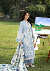 (MF005) ELAF| UNSTITCHED 3PC HEAVY EMB PREMIUM LAWN WITH READY TO WEAR CHIFFON PRINTED AND EMB DUPATTA 